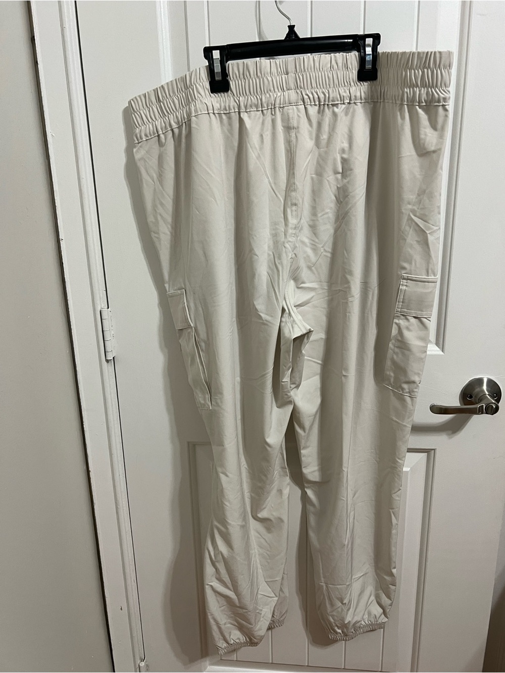 Men's Elastic Waist Cargo Pants - Cream